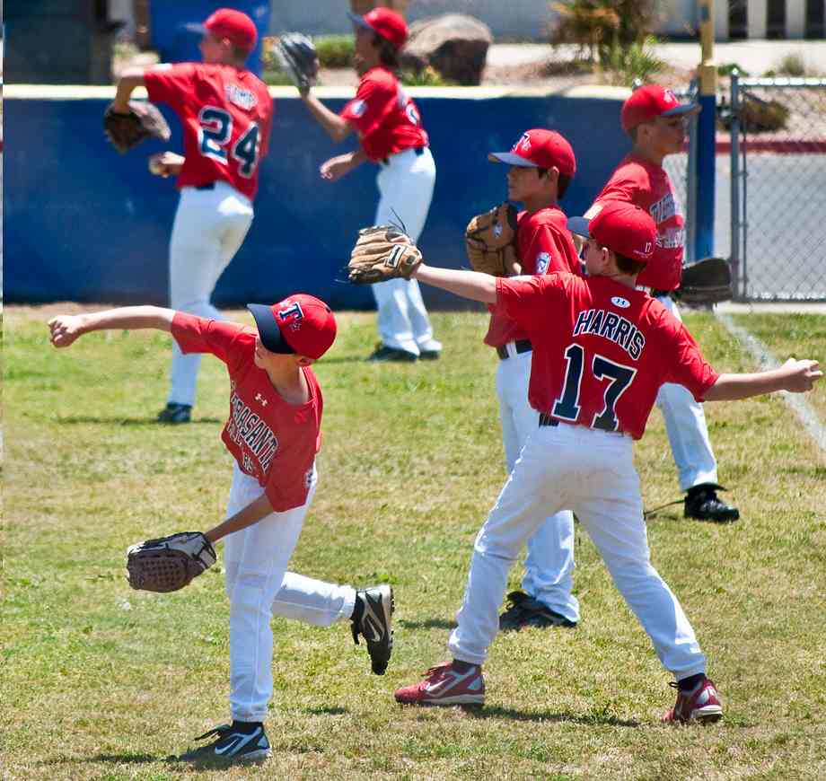 kids playing baseball for fun